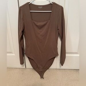 Old Navy Long Sleeve Bodysuit in Brown